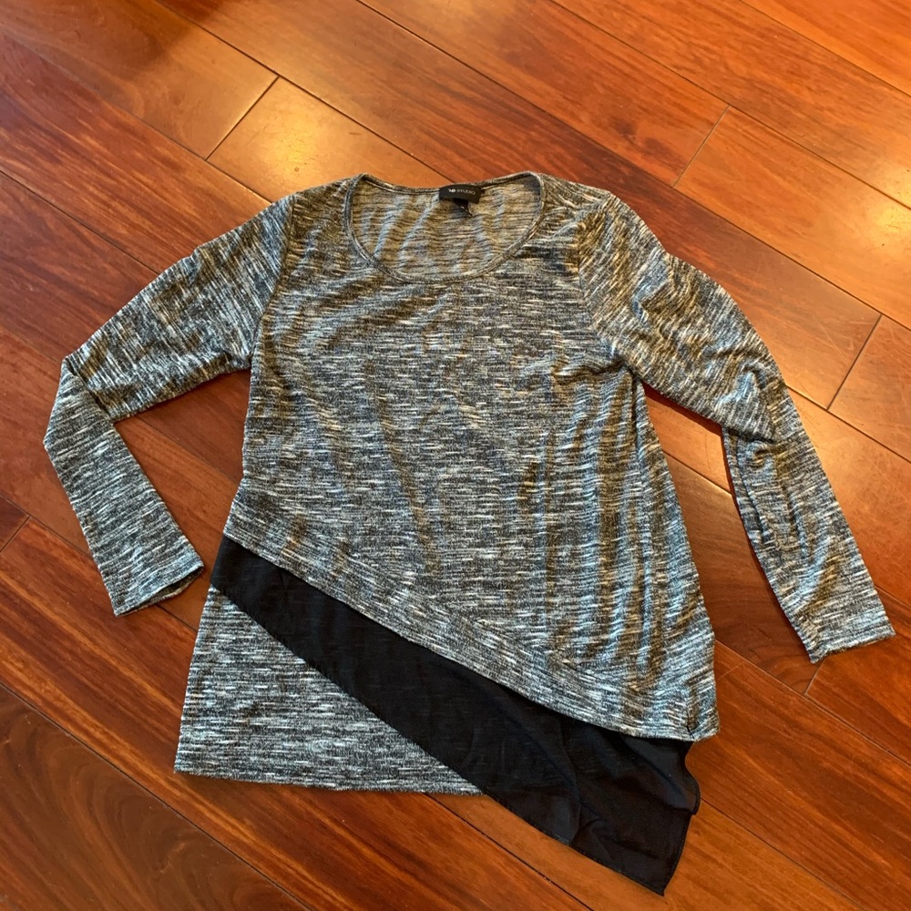 AB Studio Lightweight Top Chiffon Insert EUC